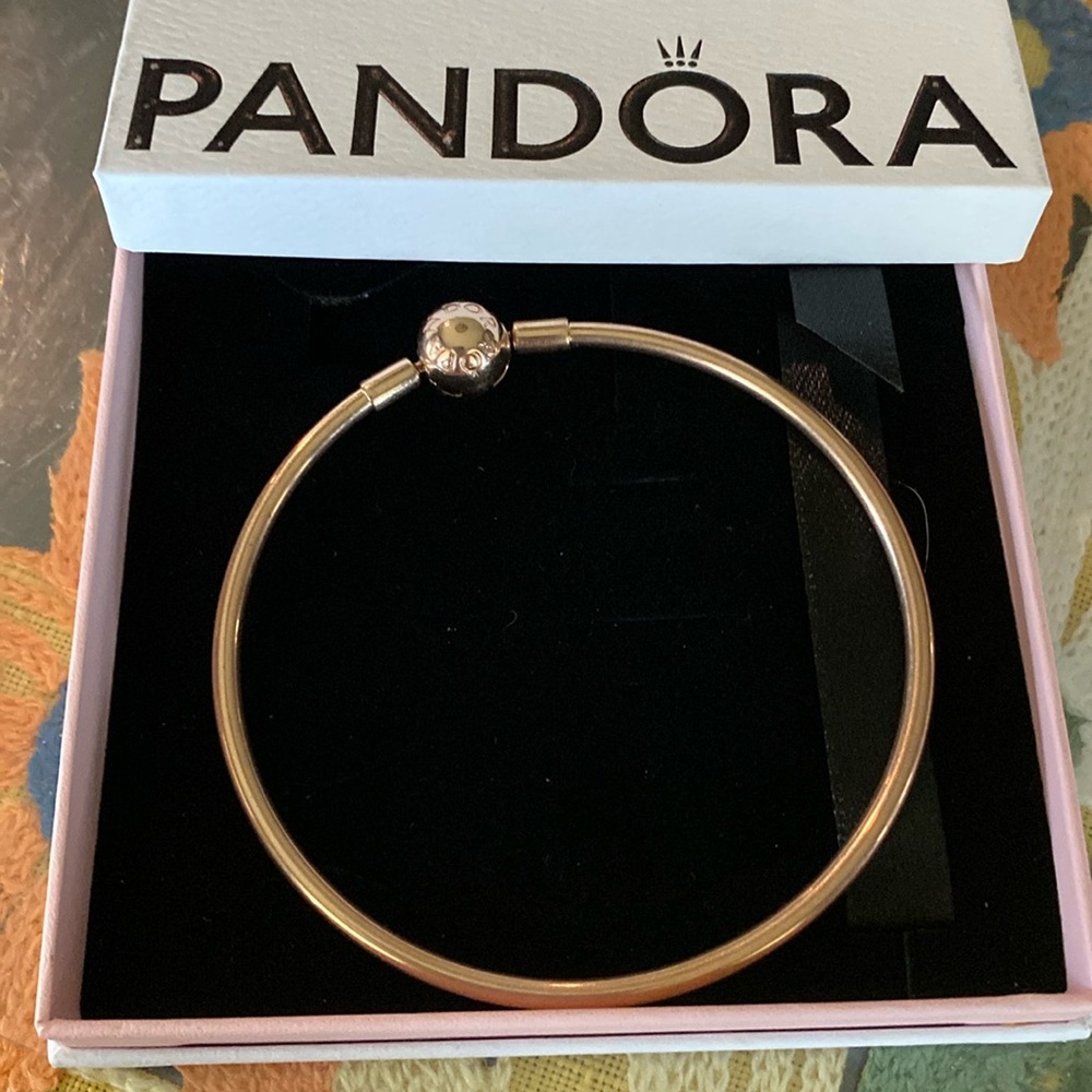 Pandora bangle bracelet rose gold plated